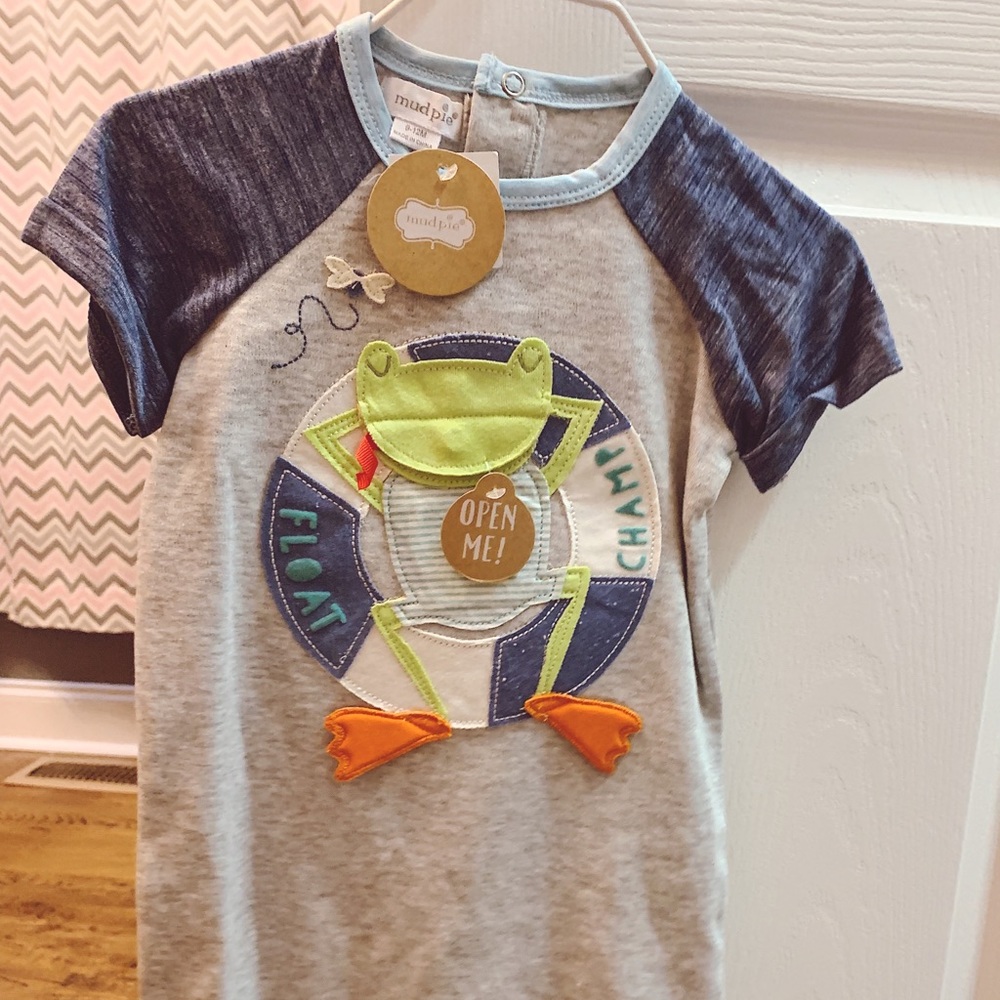 Mudpie Boy Romper Frog on a Float